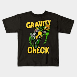 Funny Dirt Bike Out Motocross Gift Gravity Check Dirt Bike Design Kids T-Shirt